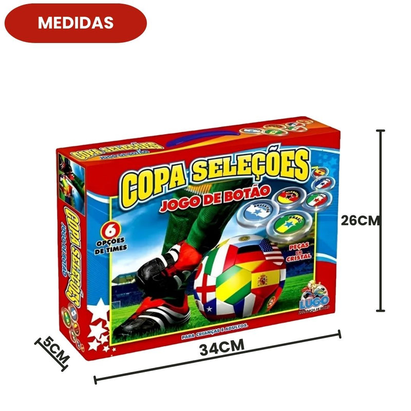 Brinquedo Copa Seleções Jogo de Botão Masculino 6 times Lugo Brinquedos
