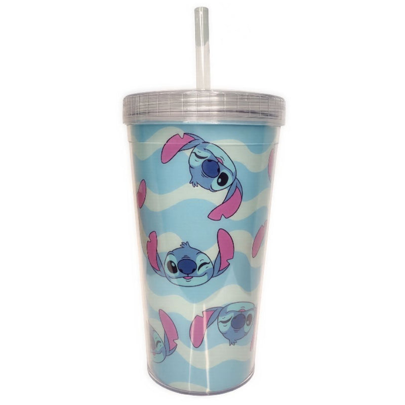 Copo Stitch Com Canudo 750ml Disney Passeio Diversão Café Água Presente Personalizado