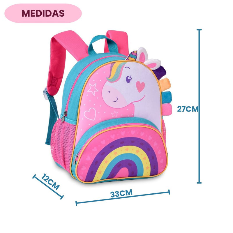 Mochila De Costas Unicornio Grande Espaçosa Infantil Escolar Meninas Feminina Megalomania
