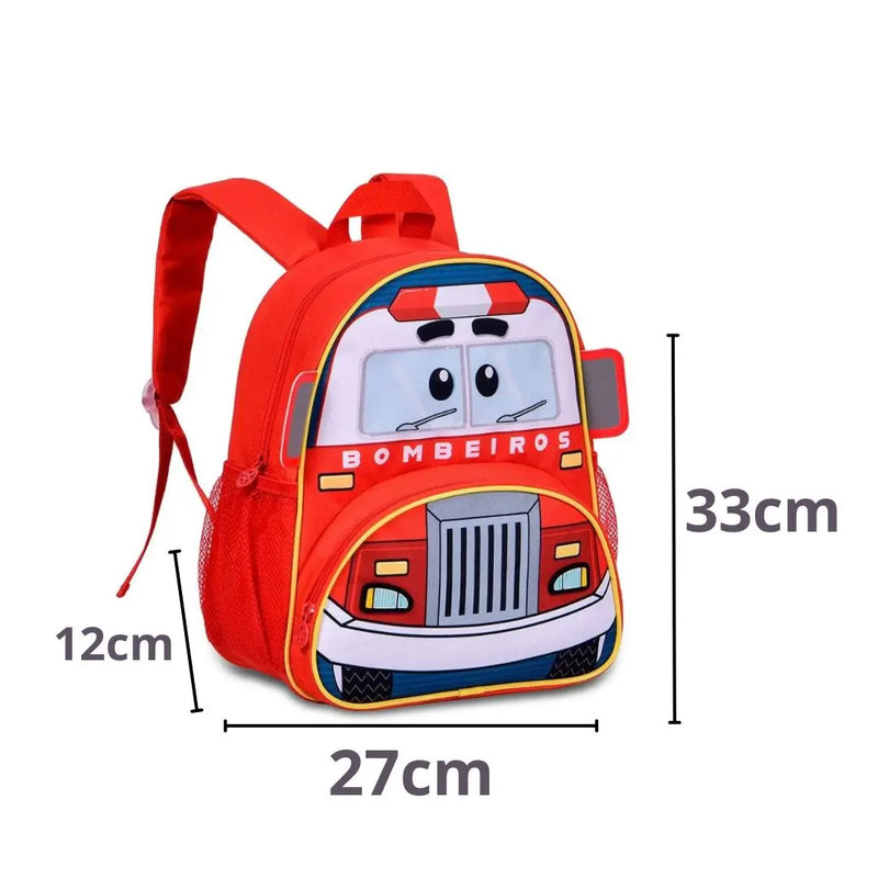 Mochila de Costas Mala Bolsa Azul Vermelho Infantil Masculino Escolar Clio Megalomania