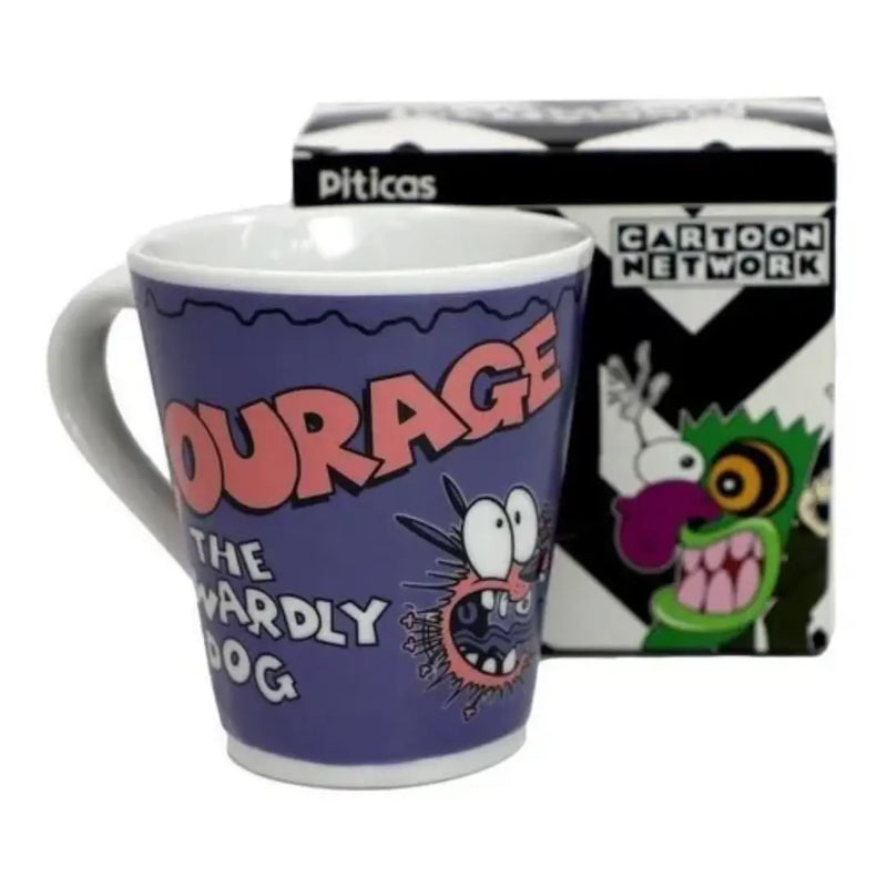 Caneca Coragem Cão Covarde Cartoon Network Piticas Courage Desenho Megalomania