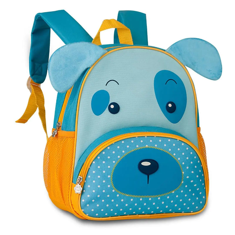 Kit Mochila de Costas Cachorrinho Azul Bolsa Mala Lancheira Térmica Duas Alças Infantil MAsculino Escolar Lanchinho Clio Megalomania