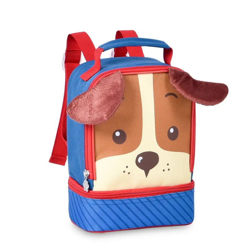 Kit Mochila de Costas Cachorrinho Laranja Lancheira Térmica Duas Alças Escolar Infantil Clio Megalomania