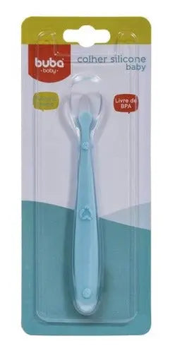 Colher De Silicone Para Bebe Crianças Buba Baby Kids - Azul Megalomania