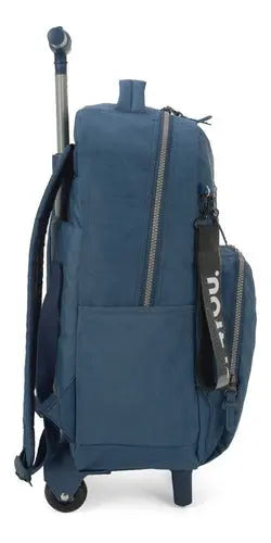 Mochila de Rodinhas Bolsa Mala Feminina Masculina Menina Rodinhas Azul Resistente Up4You - Luxcel Megalomania