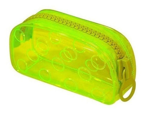 Estojo Escolar Pvc Cristal Jumbo Bubble Big Color Dac Escolar Juvenil Volta as Aulas Neon