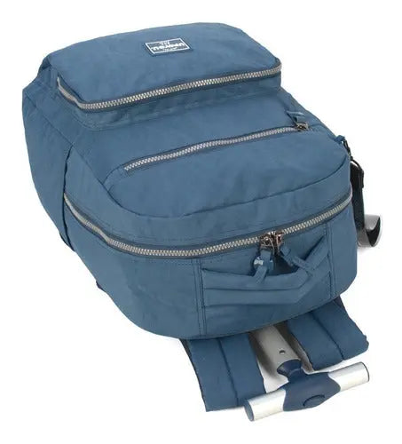 Mochila de Rodinhas Bolsa Mala Feminina Masculina Menina Rodinhas Azul Resistente Up4You - Luxcel Megalomania