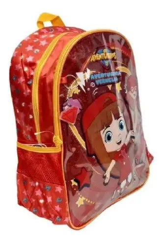 Mochila de Costas Infantil Lucas Neto Giovanna Escolar Vermelha Gi Neto Aventureiros - Clio Megalomania
