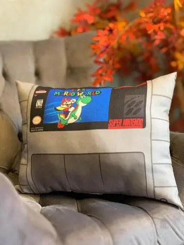 Almofada Formato Fita Nintendo Super Mario Bros Luigi Yoshi - Megalomania