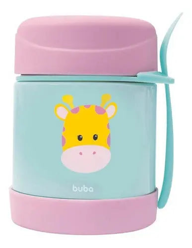 Pote Térmico Alimentação Papinha Inox Animal Fun Bebe Girafa Buba Megalomania