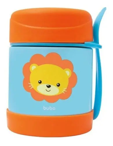 Pote Térmico Alimentação Papinha Inox Animal Fun Bebe Leão Buba Megalomania