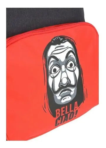 Mochila de Costas Escolar Juvenil Serie Netflix La Casa De Papel Bella Ciao - Luxcel Megalomania