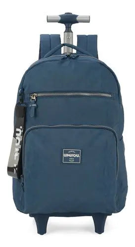 Mochila de Rodinhas Bolsa Mala Feminina Masculina Menina Rodinhas Azul Resistente Up4You - Luxcel Megalomania