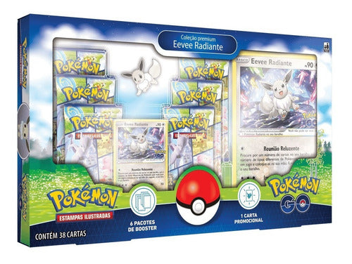 Box Jogo Pokémon Go Coleção Premium Eeve Radiante Tcg Copag Megalomania