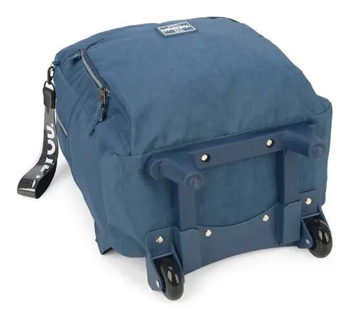 Mochila de Rodinhas Bolsa Mala Feminina Masculina Menina Rodinhas Azul Resistente Up4You - Luxcel Megalomania
