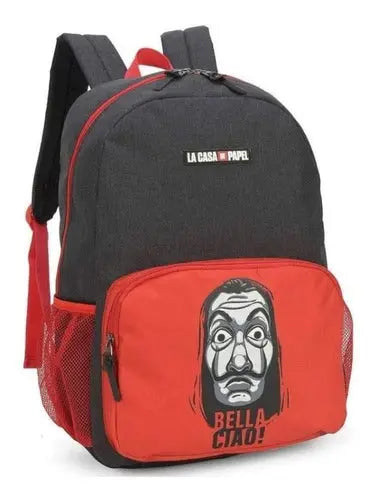 Mochila de Costas Escolar Juvenil Serie Netflix La Casa De Papel Bella Ciao - Luxcel Megalomania