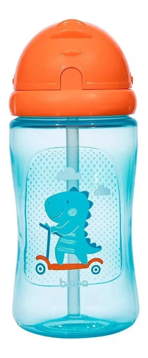 Copo Garrafa Infantil De Água Com Canudo Retrátil Silicone Buba Megalomania