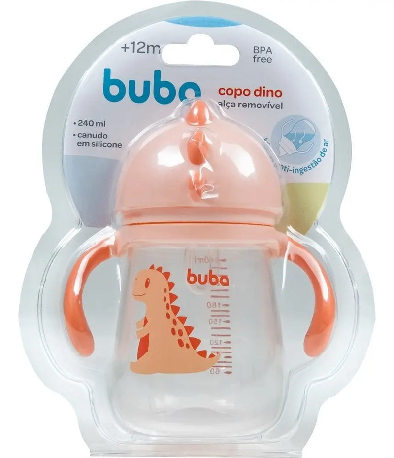 Copo Treinamento Dinossauro Canudo Antivazamento Bebe Buba Megalomania