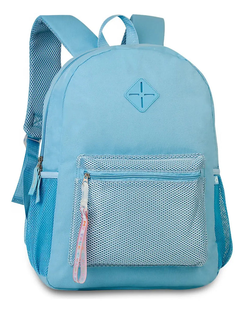 Mochila de Costas 17'' Juvenil Escolar Azul Cores Pastel Menina - Clio Megalomania