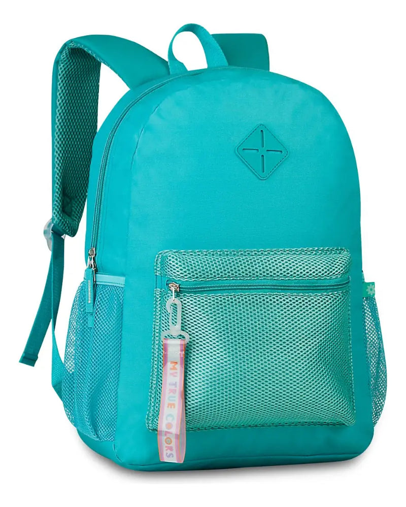 Mochila de Costas 17'' Juvenil Escolar Verde Cores Pastel Menina - Clio Megalomania