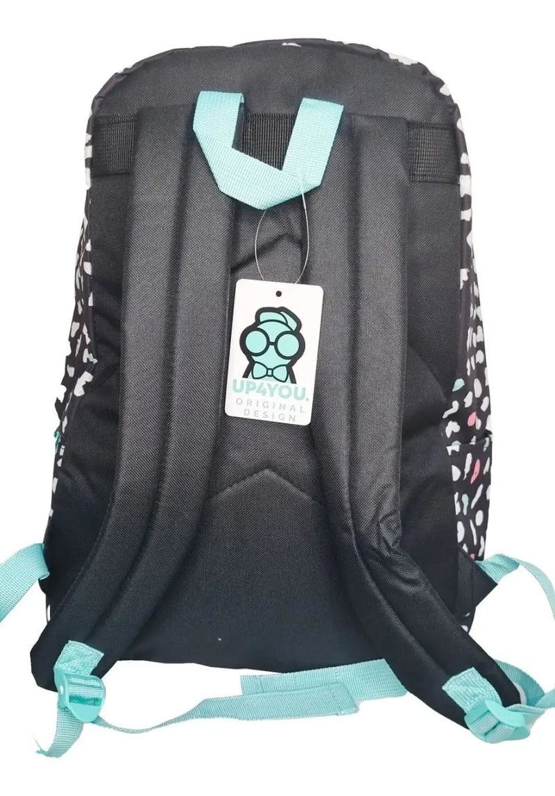 Mochila de Costas Escolar Grande Reforçada Juvenil Feminina Up4you Verde e Preta - Luxcel Megalomania