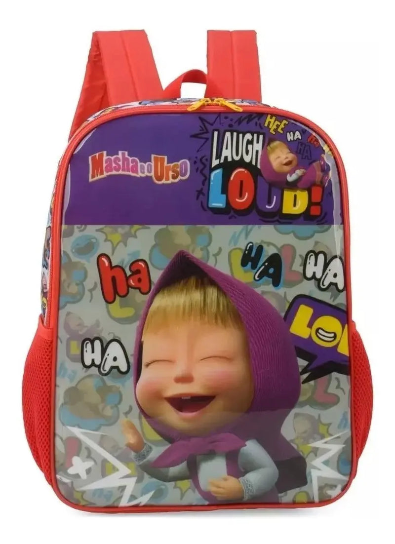 Mochila de Costas Escolar Infantil Feminina Masha e Urso - Luxcel Megalomania