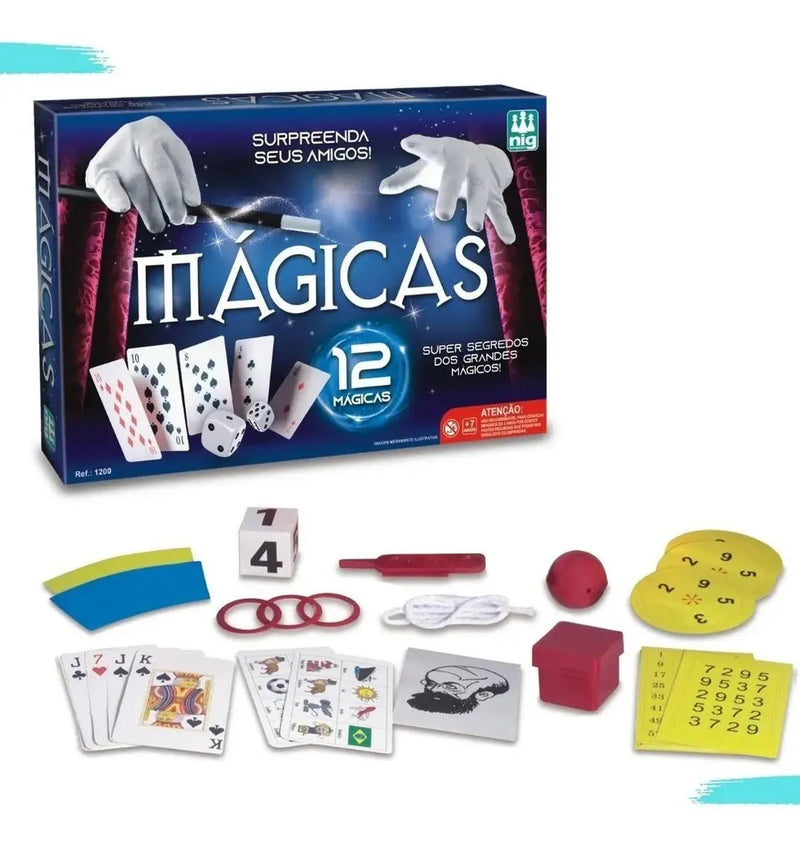 Jogo de Mágicas Divertido Kit De 12 Magicas Infantil Nig Brinquedos Megalomania