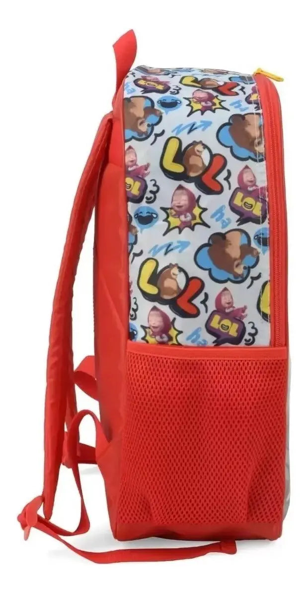 Mochila de Costas Escolar Infantil Feminina Masha e Urso - Luxcel Megalomania
