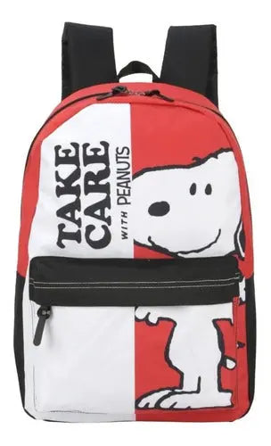 Mochila de Costas Infantil Juvenil Snoopy Peanut Escolar Vermelha - Luxcel Megalomania