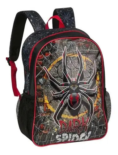 Mochila de Costas Infantil Herói Aranha Spider Homem Dark Aranha Escolar Menino - Clio Megalomania
