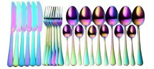 Kit Talher Colorido Faqueiro Conjunto Inglaterra Talheres Ke Home Megalomania