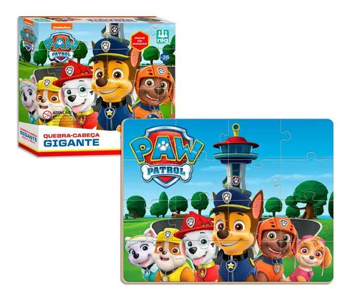 Quebra Cabeça Patrulha Canina Gigante 16 Peças Infantil Nig Megalomania