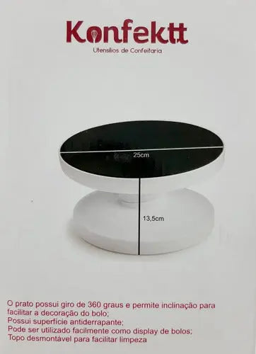 Prato Giratório Bailarina Inclinado Bolos Base Confeitar Ke Home Megalomania