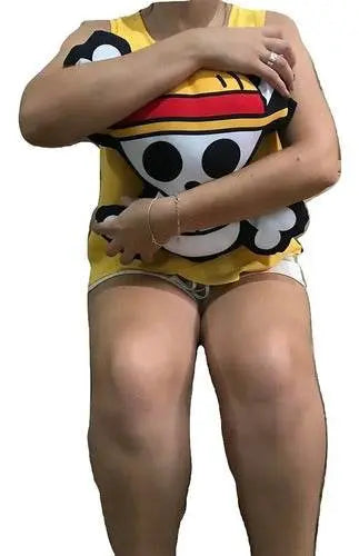 Almofada 3D Caveira One Piece Mugiwara Piratas Chapéu Palha - Megalomania