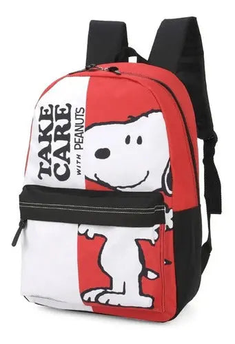 Mochila de Costas Infantil Juvenil Snoopy Peanut Escolar Vermelha - Luxcel Megalomania