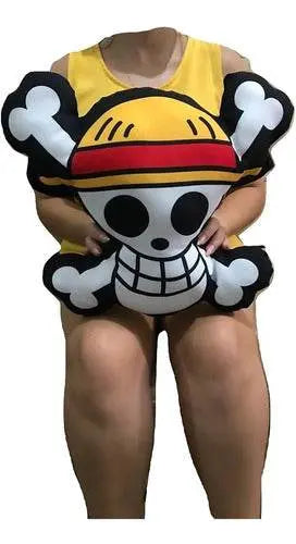 Almofada 3D Caveira One Piece Mugiwara Piratas Chapéu Palha - Megalomania