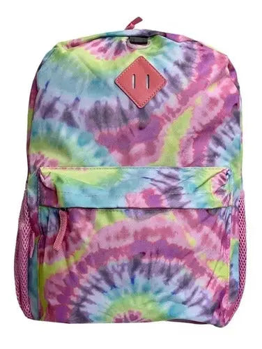 Mochila de Costas Escolar Juvenil Feminina Colorida Espaçosa Tie Dye - Luxcel Megalomania