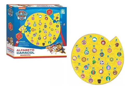 Alfabeto Caracol Madeira Jogo Patrulha Canina Nig Brinquedos - Megalomania
