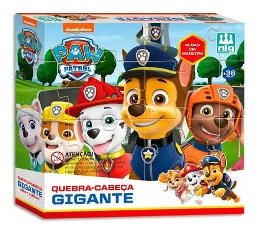 Quebra Cabeça Patrulha Canina Gigante 16 Peças Infantil Nig Megalomania