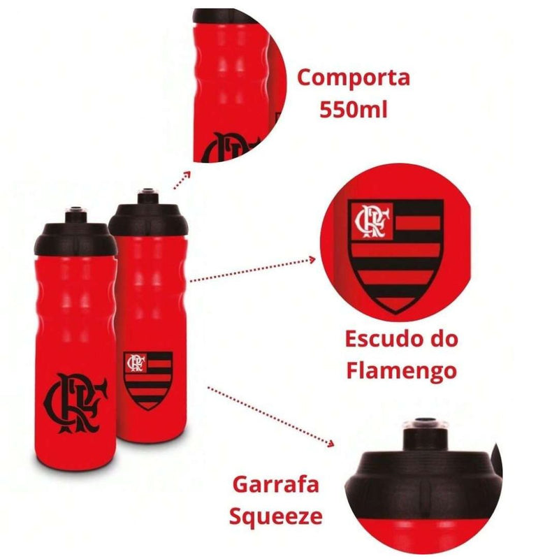 Garrafa Squeeze 550ml Flamengo Futebol Campeonato Esporte Pai Presente Treino