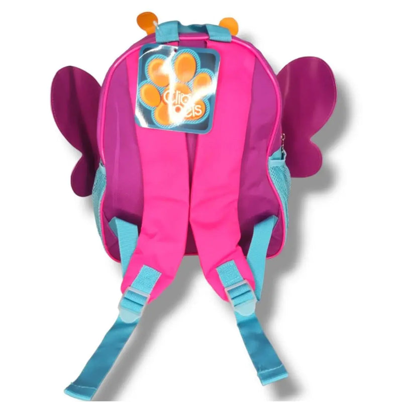 Kit Mochila de Costas Bolsa Mala Lancheira Térmica Infantil Menina Borboleta Roxo Criança Pets Clio Megalomania