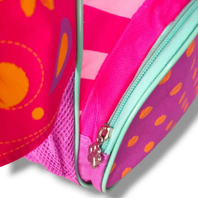Kit Mochila de Costas Mala Bolsa Lancheira Térmica Infantil Menina Borboleta Rosa Criança Pets Clio Megalomania