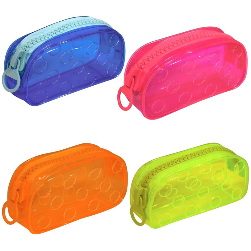 Estojo Escolar Pvc Cristal Jumbo Bubble Big Color Dac Escolar Juvenil Volta as Aulas Neon