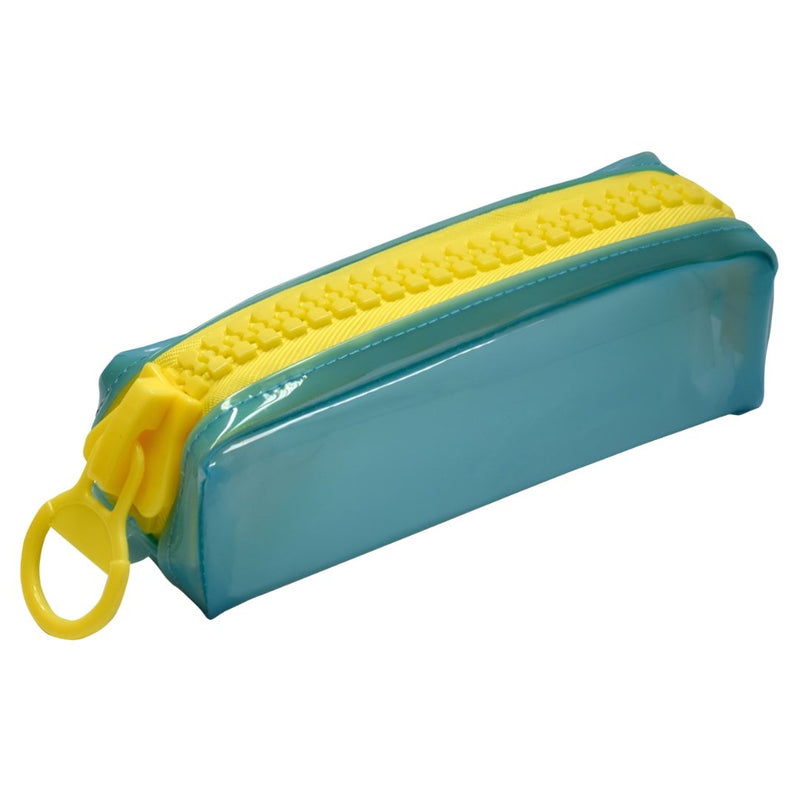 Estojo Simples Escolar PVC Cristal Color Neon Volta as Aulas Unissex Juvenil