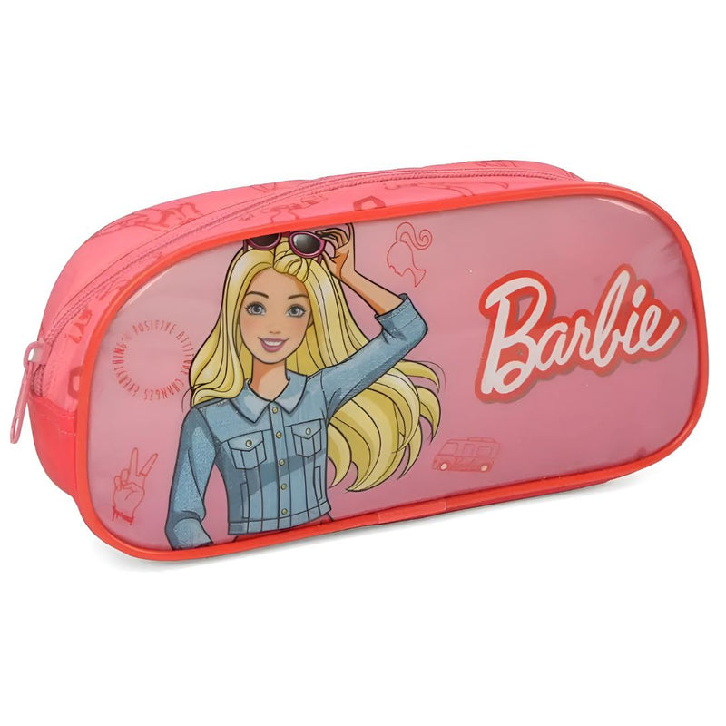 Estojo SImples Barbie Menina Infantil 50 Pens Volta as Aulas Matell Escolar Organizador Ponto Criativo