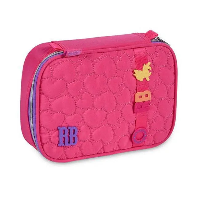 Kit Mochila Costas Rebecca Bonbon Rosa Lancheira Térmica Estojo Box Juvenil Feminino Meninas Chaveiro Escolar Clio Megalomania