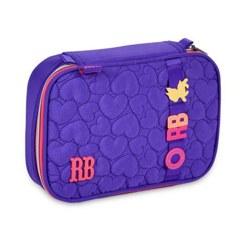Kit Mochila Costas Rebecca Bonbon Roxa Estojo Box Juvenil Escolar Meninas Feminino Clio