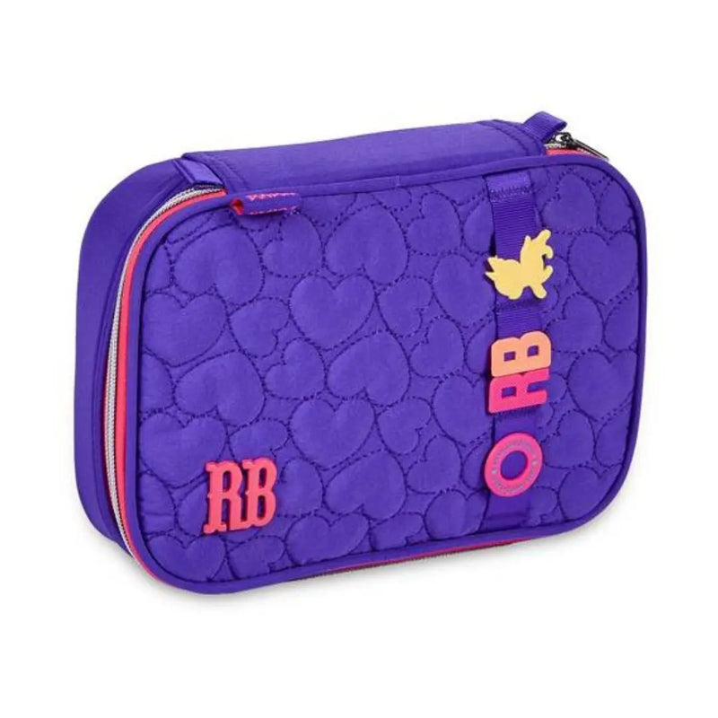 Kit Mochila Costas Rebecca Bonbon Roxo Lancheira Térmica Estojo Box Juvenil Escolar Feminino Chaveiro Clio Megalomania