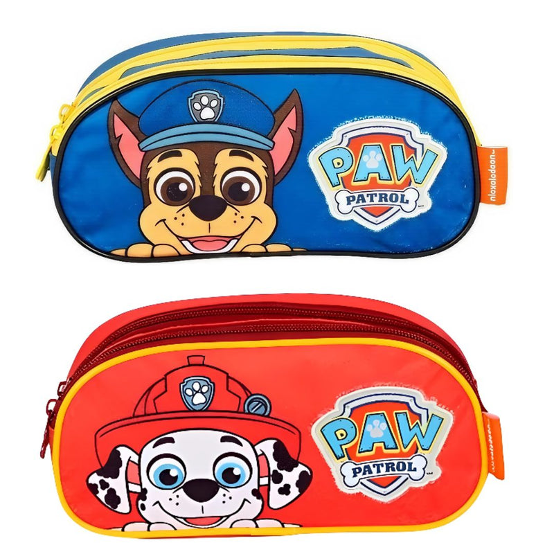 Estojo Patrulha Canina Duplo Chase Marshall Volta as Aula Escolar Infantil 40 Pens Crianças Ponto Criativo