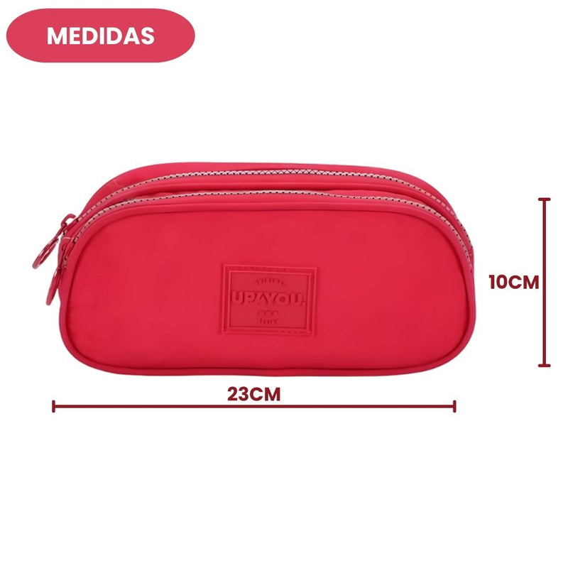 Estojo Duplo 100 Pens Luxcel Juvenil Rosa Escolar Up4you Organizador Volta Aulas